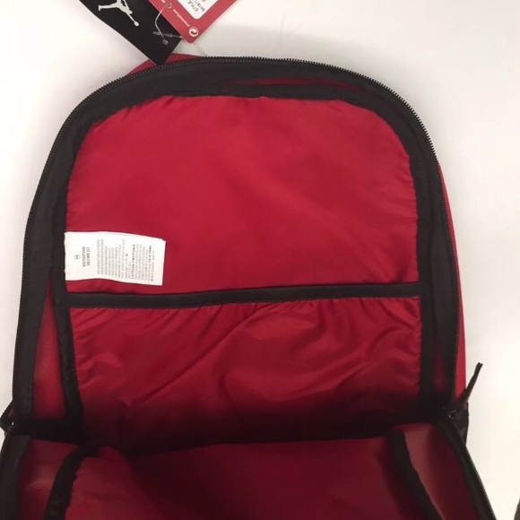 Nike Jordan Jumpman Backpack Large Logo Blk Red - Picture 7 of 8